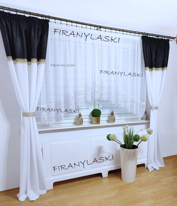 Firana Gotowa 400x150 szeroka gipiura firanki