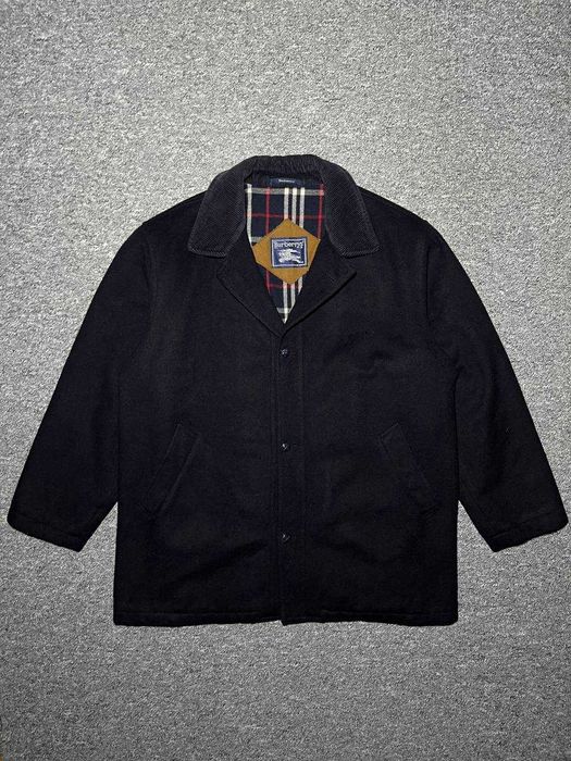 Чоловіче вінтажне пальто-куртка BURBERRYS Ville 1990 року - ВОВНА - Розмір XL