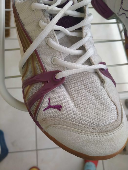 Adidasy Puma damskie biało fioletowe  r.40,5 dł 26 cm