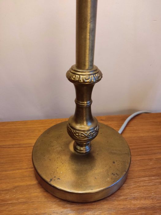 Lampa stara stołowa z abażurem