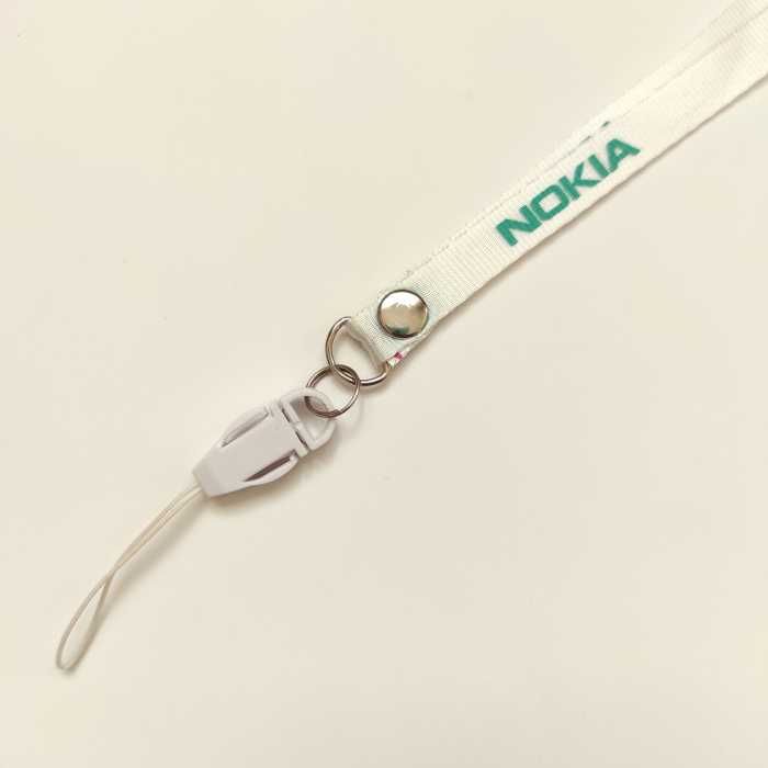 Smycz na telefon klucze Biała smyczka z napisem NOKIA