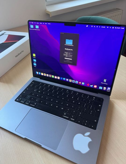 MacBook Pro 14” M1 Pro 16GB 1TB | Idealny stan | Pudełko | 86% baterii