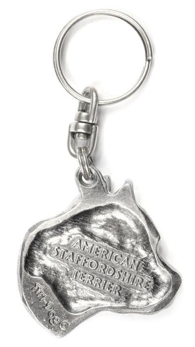 Amerykański Staffordshire terrier brelok do kluczy posrebrzany Art-Dog