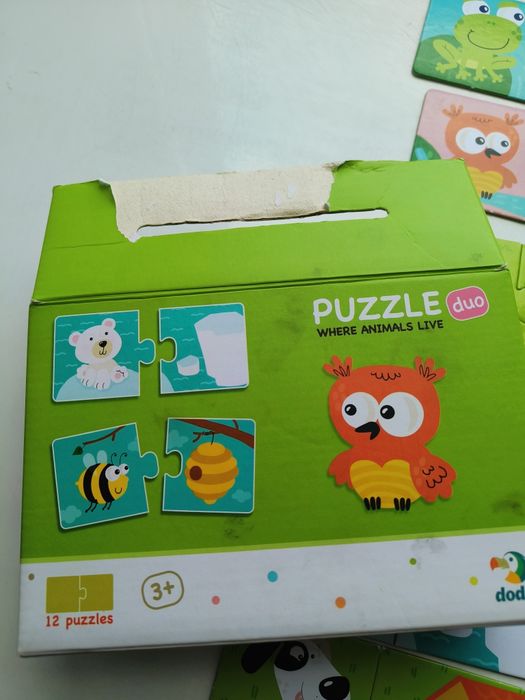 дитячий пазл "PUZZLE duo WHERE ANIMALS LIVE" для дітей віком від 3 рок