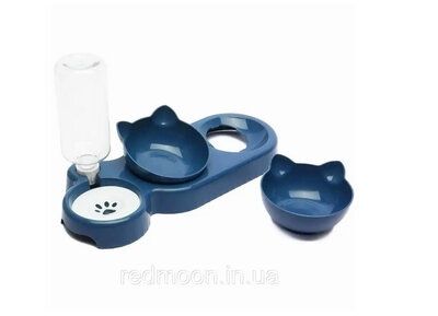 Подвійна підставка годівниця для котів