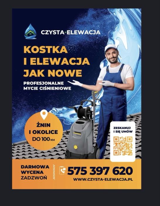 Profesjonalne mycie ciśnieniowe elewacji, dachów i kostki brukowej