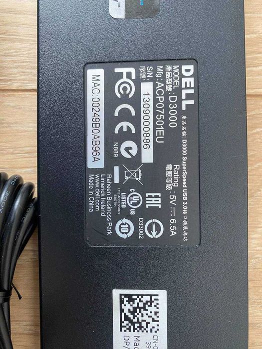 Док-станція Dell D3000 SuperSpeed Dock HDMI USB 3.0 З НІМЕЧЧИНИ
