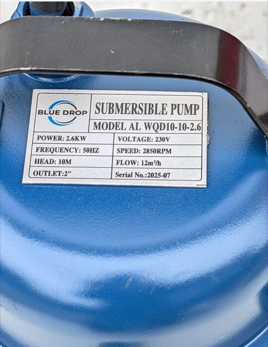 Насос WQD 2600W + 10м шланг. Выгребной дренажный фекальный