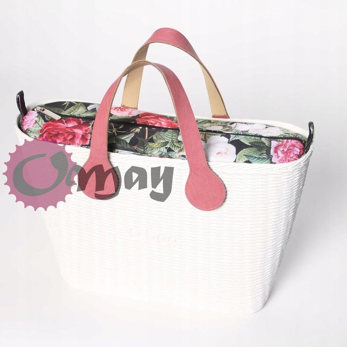 organizer OBAG URBAN MINI czarny róże ogród kwiaty 2 kieszenie OMAY