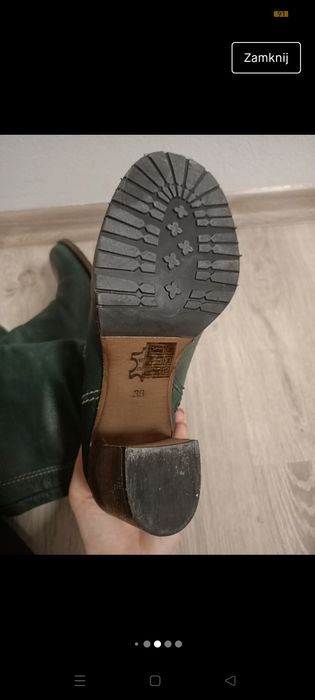Skórzane włoskie kozaki khaki