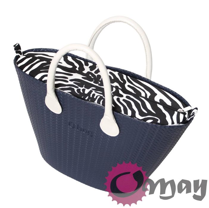 Czarny organizer do OBAG KNIT MINI Playa Mini zebra 2 kieszenie OMAY