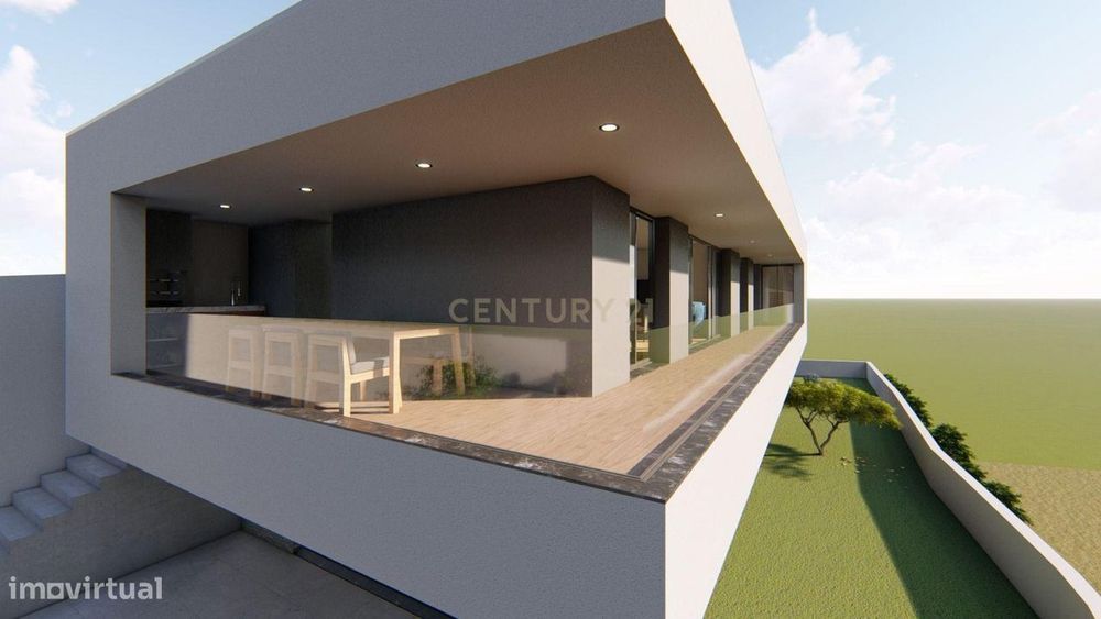 Terreno de 800 m² com Projeto Aprovado | Moradia T3 Contemporânea | Sã