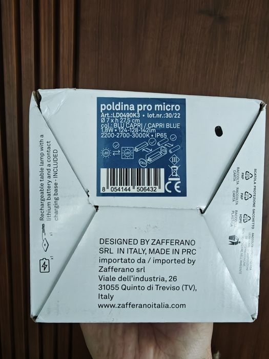 Candeeiro de mesa Zafferano Poldina Blue