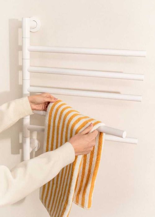 CREATE - Toalheiro elétrico 80W com barras giratórias de 180º - Branco