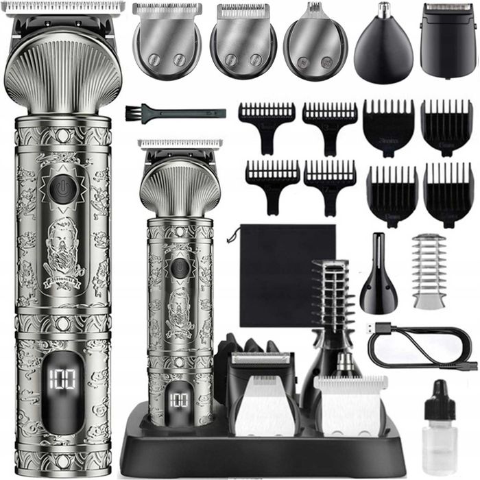 Maszynka Trymer ZILAN 16w1 Broda Włosy Ciało LCD USB Etui