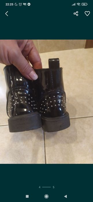 Botki czarne lakierowane dziewczęce 26