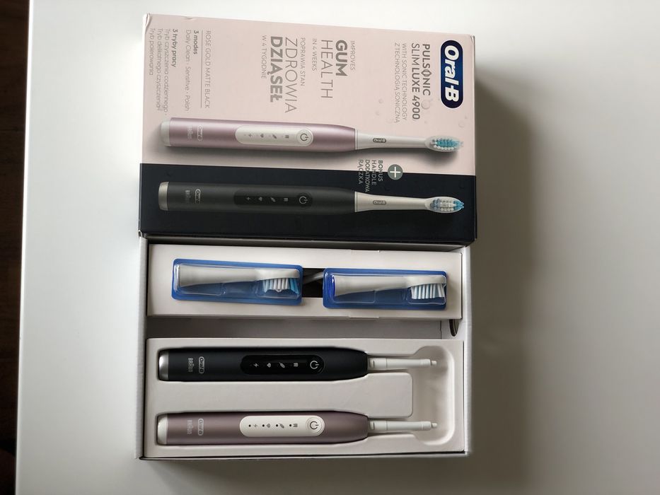 Szczoteczki soniczne Oral B pulsonic slimluxe 4900 - nowe, 2 lata gwarancji!