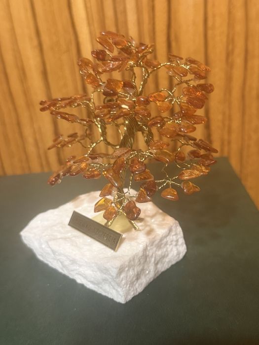 Bursztynowe drzewko szczęścia – ręcznie wykonane, naturalny bursztyn