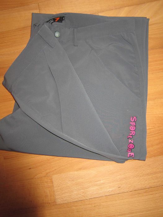 Calças Sra Desportivas Cinz Fecho+Mola c/ Bolsos+presilhas cinta L Usa