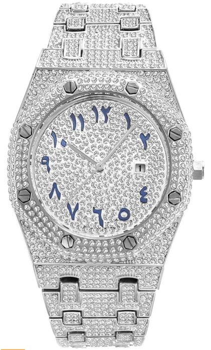 Icediamond CZ Iced Zircon Stones hiphop zegarek męski 43MM Japan mov R