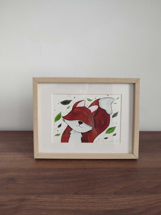 Quadro pintado à mão Ilustração ao vento