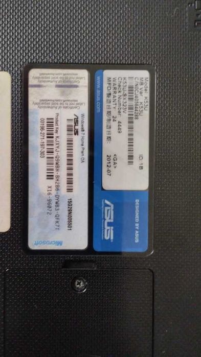 Portátil ASUS K53U