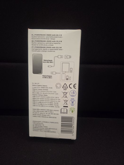 Powerbank 20000mAh Hykker Nowy