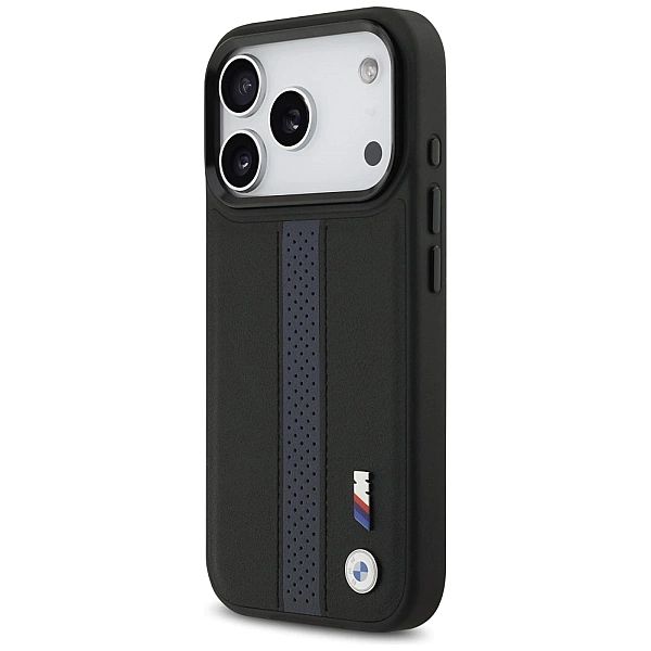 Etui BMW M Perforated Stripe Logo MagSafe na iPhone 17 Pro - niebieski
