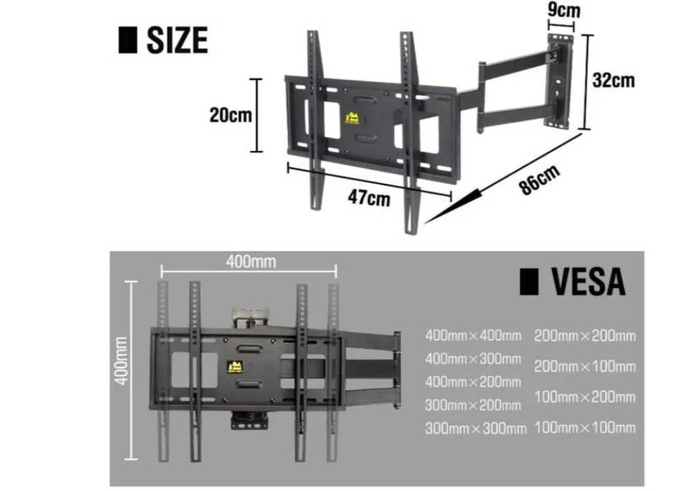 5048 Uchwyt na telewizor FORGING MOUNT HY9414-B 26-60CALI 40 Kg