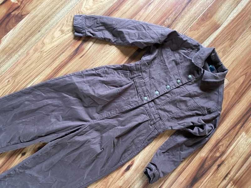Kombinezon brazowy kawa cargo kieszenie jeans m l 38 40