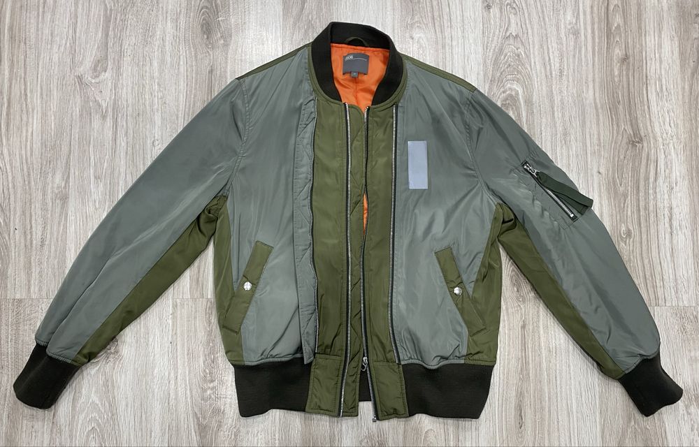 Zielona khaki kurtka bomberka flek Asos m-l Unisex