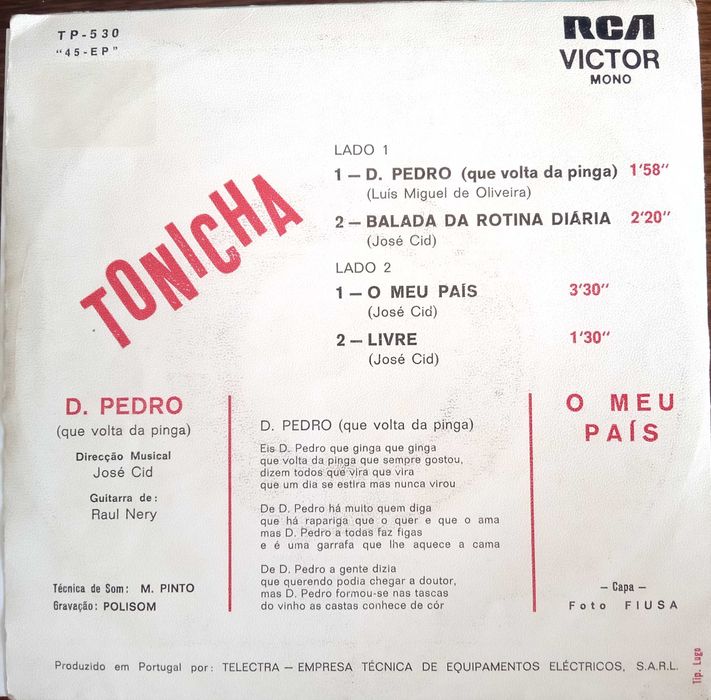 Tonicha	- - - - -	D. Pedro	- - - - -	EP