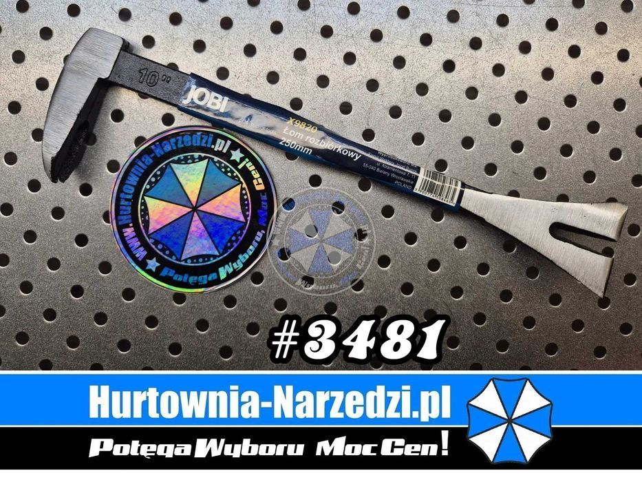 Łom hakowy 250mm łom rozbiórkowy 250mm  breszka becha do gwoździ łapka