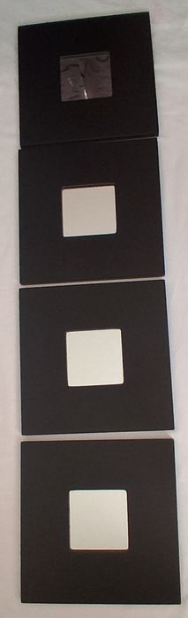 Conjunto 4 Espelhos Quadrados IKEA MALMA Pretos (26x26 cm)