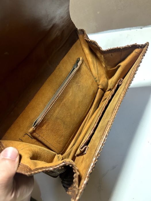 Mala Vintage Pele Lagarto e Cobra Anos 60 Cognac Feita à Mão