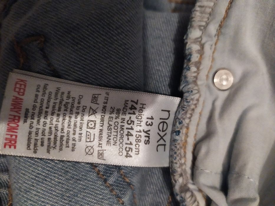 Spodnie jeans dziewczęce Next 13 lat niebieskie