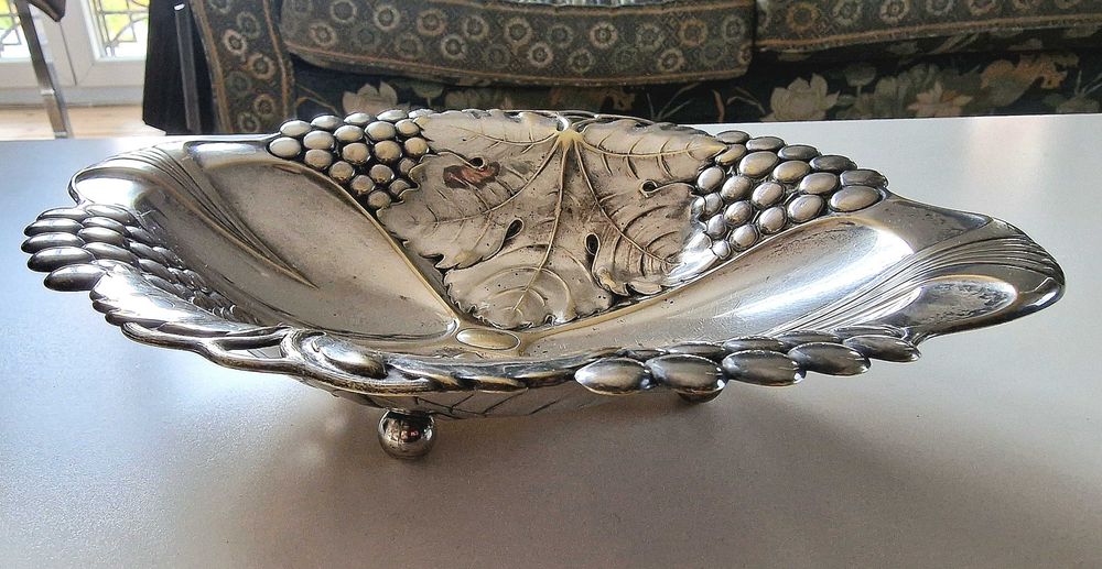 Przepiękna srebrzona patera na owoce Art Nouveau - Secesja