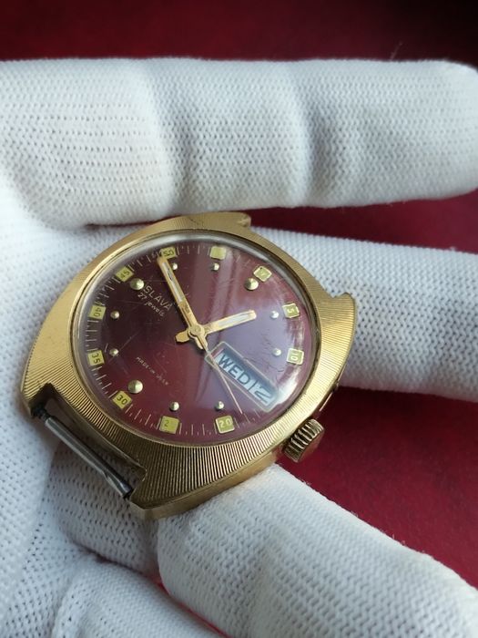 Подарочные мужские часы SLAVA made in USSR Gold plated au10