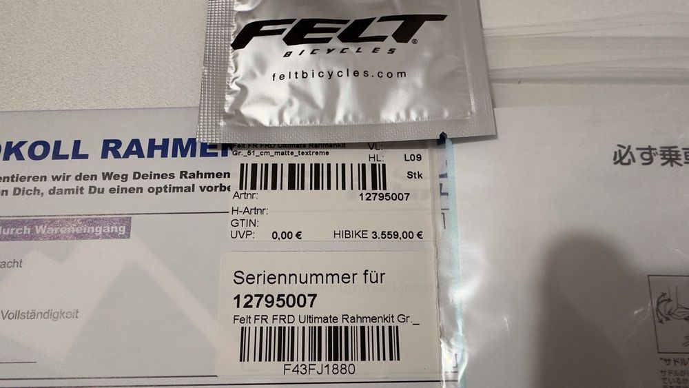 Estrada FELT FR FRD Ultimate Carbon - quadro de bicicleta (novo - 0km)