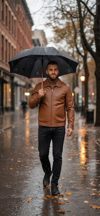 Куртка  брендова шкіряна "MUSTANG"