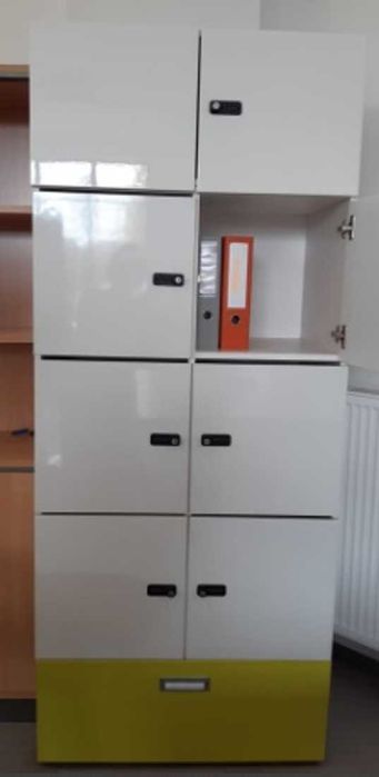 Szafa locker zamek na kod wysoka biała 6 modułów szuflada (2 szt.)
