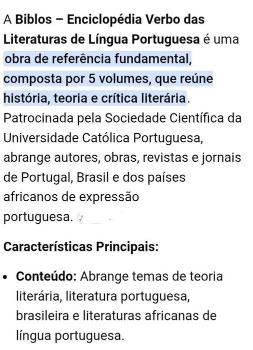 Biblos - Enciclopédia Verbo das Literaturas de Língua Portuguesa - 5 livros novos nas caixas originais