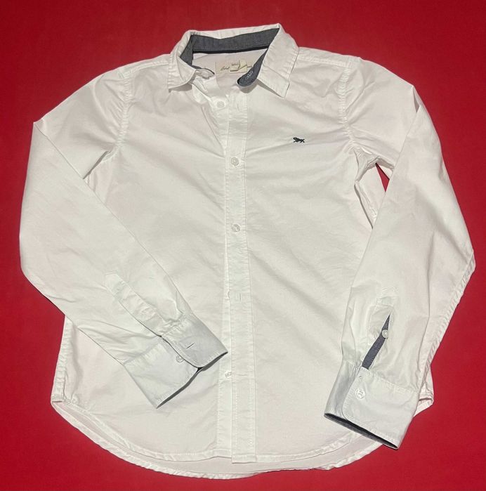 Стильная белоснежная рубашка H&M 9-10лет 140см