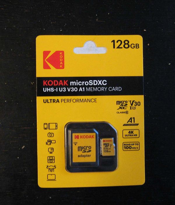 Карта памяти Kodak 128гб microSDXC с адаптером