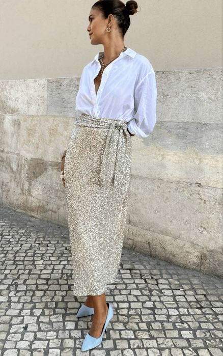 Нарядная юбка в пайетках р.L