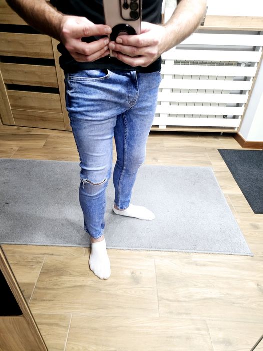 Spodnie męskie dżinsowe denim zwężane