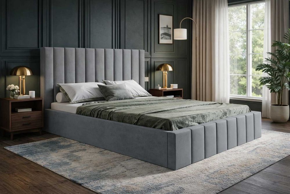 10 LAT GWARANCJI Łóżko tapicerowane ze stelażem metalowym - PRODUCENT