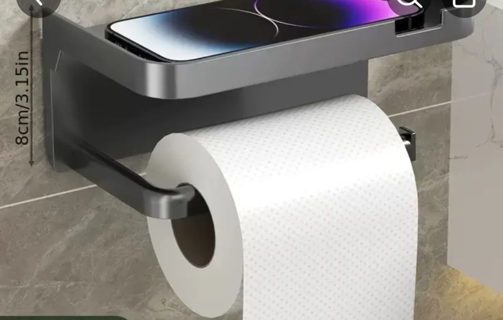 Półka łazienkowa uchwyt na papier toaletowy. .