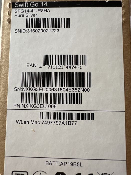 Ноутбук Acer Swift Go 14 стан нового ноутбуку