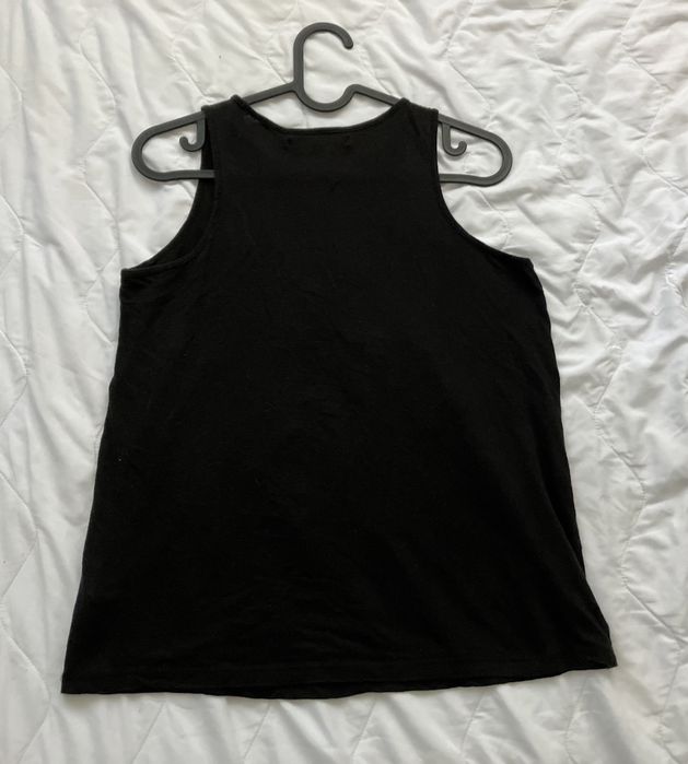 Casualowy, stylowy, rockowy, czarny tank top XS, Reserved, len/wiskoza
